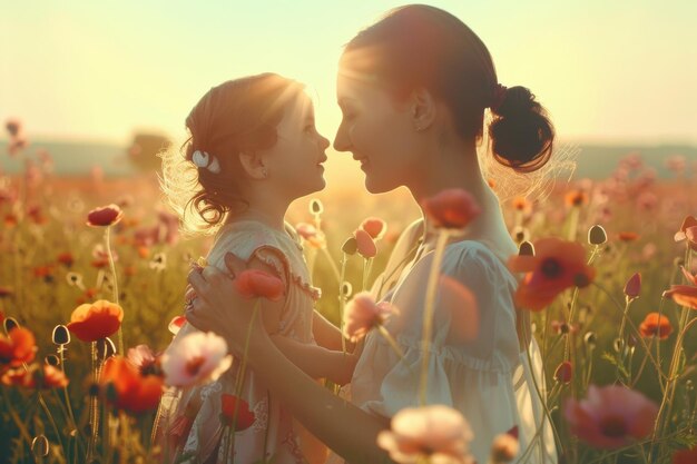 Celebração do Dia da Mãe com flores amor e gratidão Agradecimento sincero às mães em todo o mundo