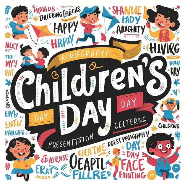 Celebração do Dia das Crianças Desenhos sinceros para o seu evento especial