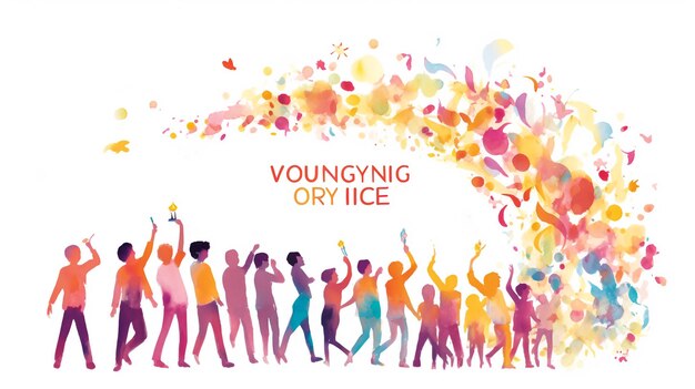 Celebração do Dia Internacional da Juventude 12 de agosto Vector de fundo ilustrado do Dia Mundial da Juventude