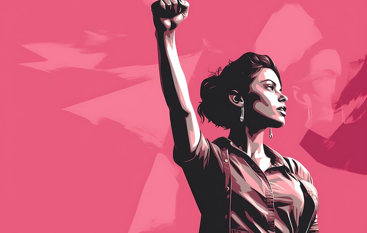 Foto celebração do dia internacional da mulher empoderando as mulheres globalmente vector ilustração gráfica