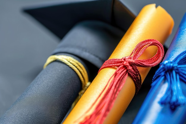 Foto celebração educação graduação sucesso do estudante conceito de aprendizagem