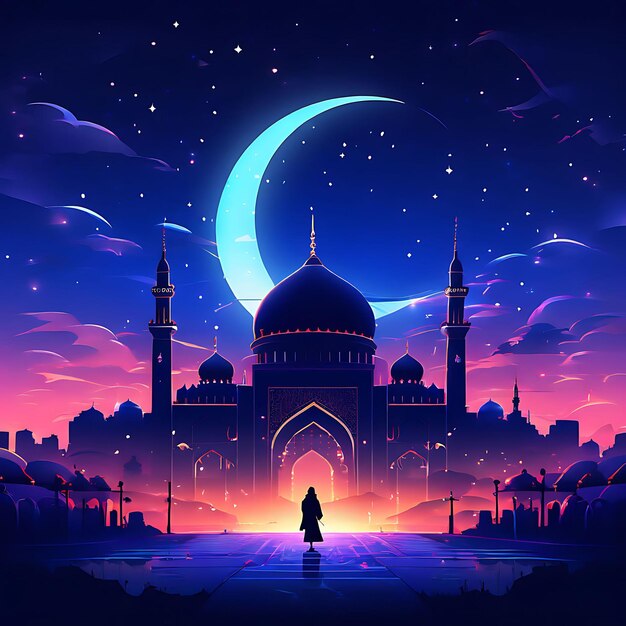 Celebração muçulmana Islâmica Feliz Ano Novo Muharram Ilustração