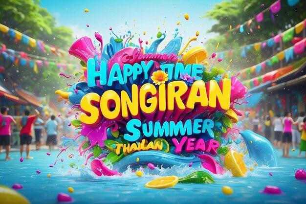 Celebração vibrante de Songkran