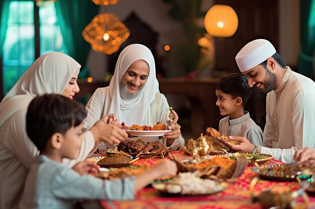 Celebração vibrante do Ramadão e do Eid Ul Fitr Foto de alegria festiva