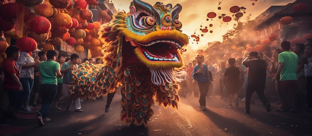 celebración del año del dragón en China