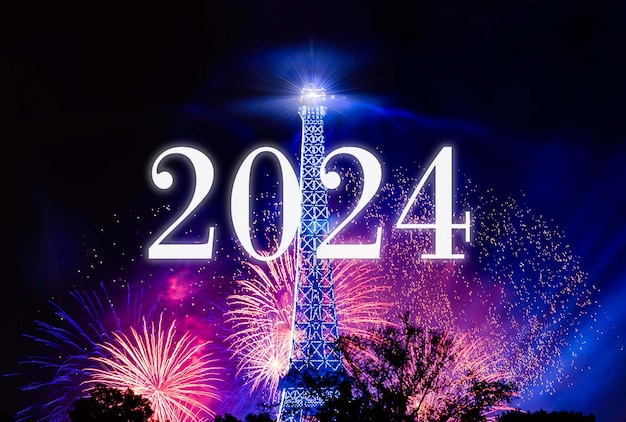 Celebración del año nuevo en la ciudad de París