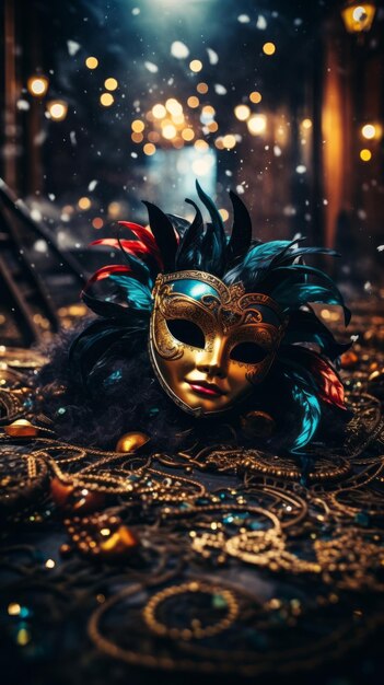 Celebración del carnaval de Año Nuevo Fondo de redes sociales de Instagram con espacio de copia