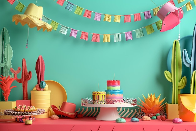 Foto celebración del cinco de mayo gráficos 3d para el fondo