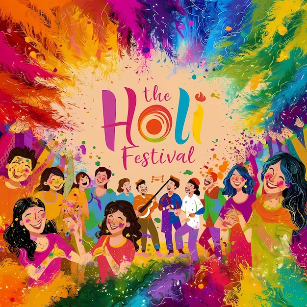 Celebración de los colores Celebración india de Holi