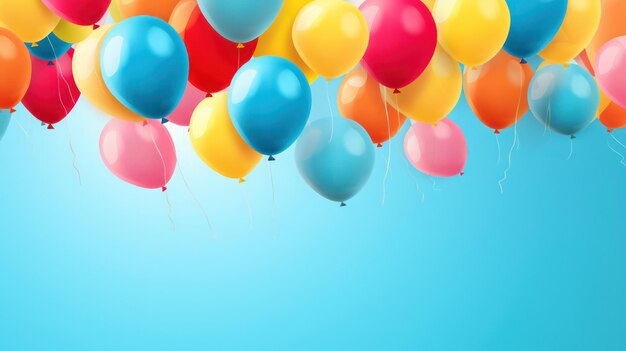 Celebración colorida con globos en una alegre fiesta de cumpleaños