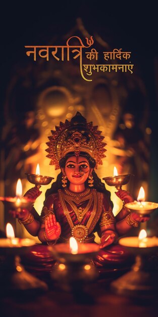 Foto celebración de deepavali con la diosa hindú lakshmi