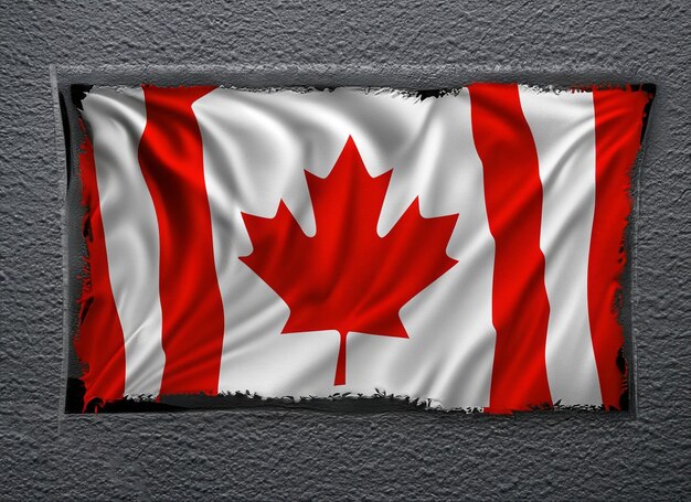 Celebración del día de Canadá con la bandera de Canadá