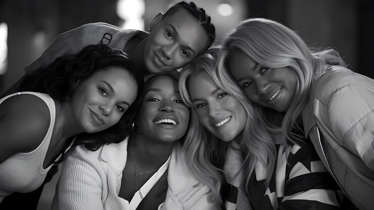 Celebración del Día de la Juventud en blanco y negro