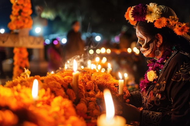 Foto celebración del día de los muertos en méxico