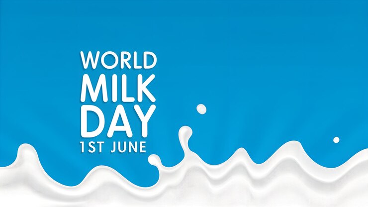 Foto celebración del día mundial de la leche con salpicaduras de leche