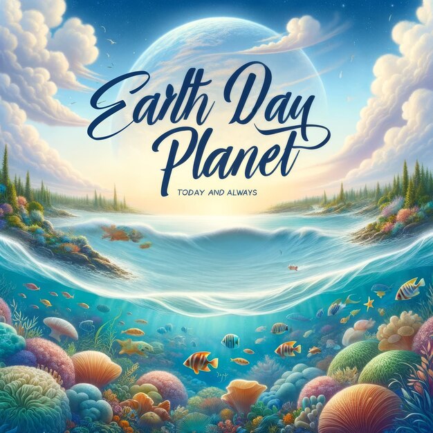 Celebración del Día de la Tierra Ilustración mundial ecológica Concepto de salvar el planeta