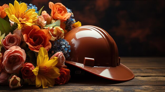 Celebración del día del trabajo Casco de trabajo varias herramientas para el trabajador