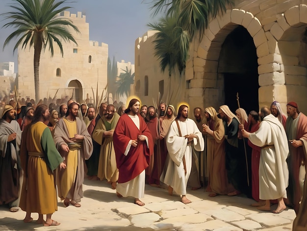 Celebración del Domingo de Ramos en conmemoración de la entrada triunfal de Jesús en Jerusalén