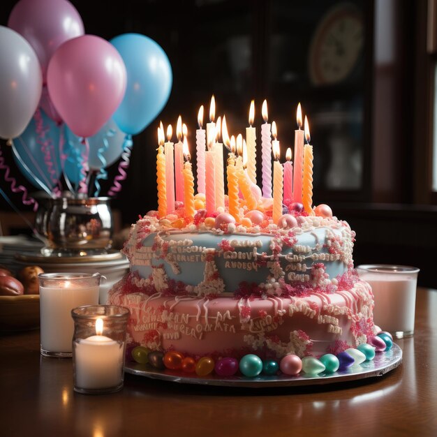 Foto celebración dulce un pastel de lujo