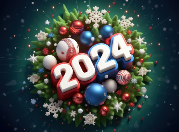 Celebración festiva de año nuevo del próximo 2024.