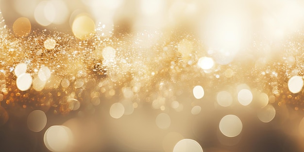 Celebración festiva vacaciones navidad año nuevo fin de año fondo plantilla de banner Resumen brillo bokeh luces textura plata y oro desenfocado