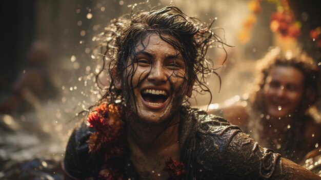 Celebración del festival del agua de Songkran