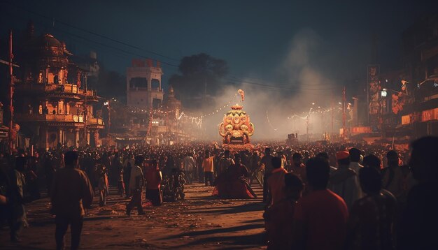 Celebración del festival Dussehra Vijayadashami con eventos culturales