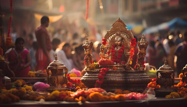 Celebración del festival Dussehra Vijayadashami con eventos culturales