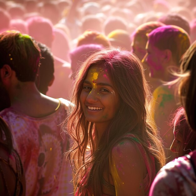 Foto celebración del festival de holi