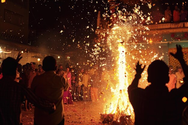 Celebración del Festival de Holika Dahan