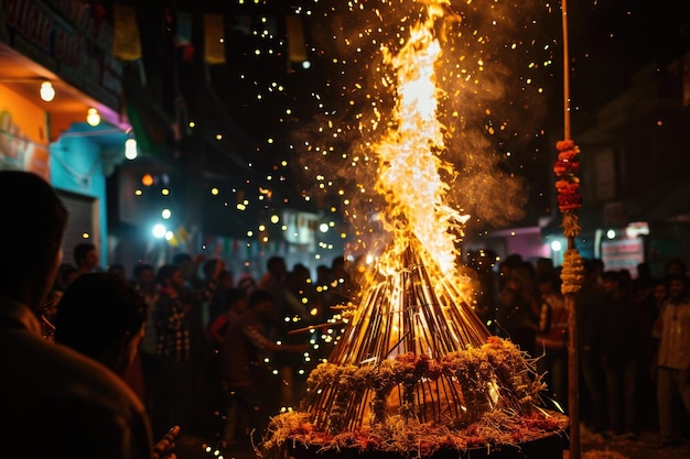 Celebración del Festival de Holika Dahan