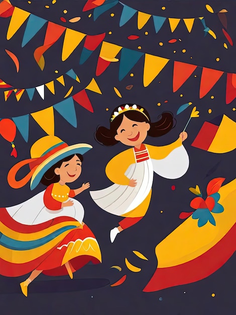 Foto celebración de las festividades colombianas