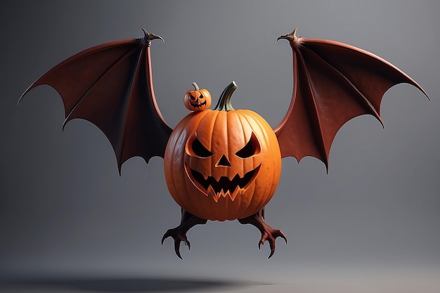 Celebración Halloween fantasma murciélagos voladores vampiro espeluznante símbolo de horror y cabeza de calabaza tallado sonrisa y ojos escurridizos utilizados para decorar en octubre