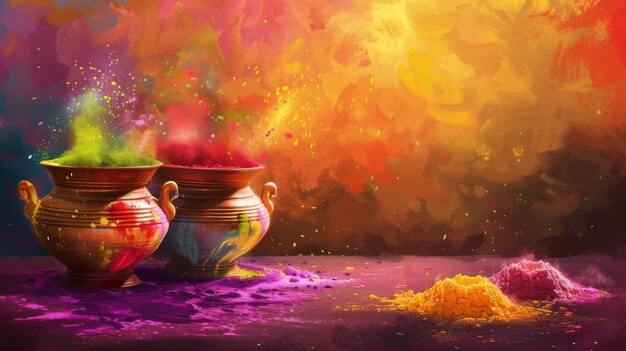 Celebración de Holi Festival de los colores