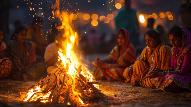 Celebración india del estilo de vida y el triunfo de Holika Dahan