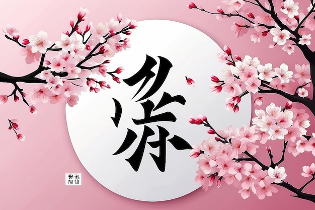 Celebración japonesa del Año Nuevo Poster delicioso de Sakura