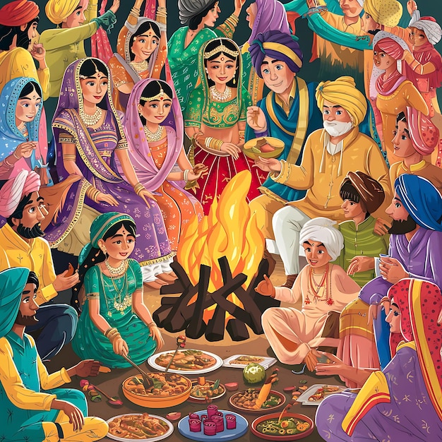 Celebración de Lohri en la India IA generativa