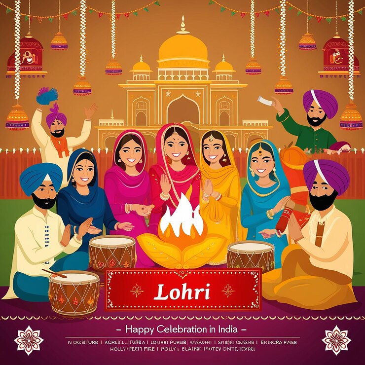Celebración de Lohri en la India