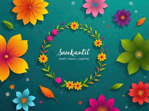 Foto celebración de makar sankranti dibujada a mano por vector