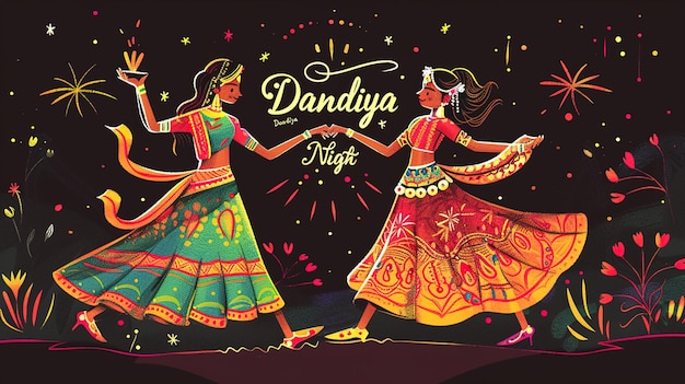 Celebración de la noche de Dandiya en el navratri