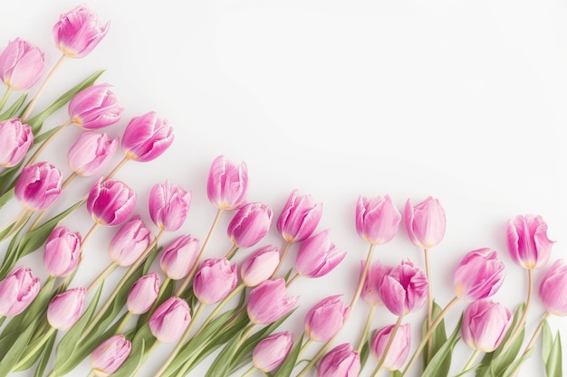 Celebración de la primavera Tulipanes en un fondo pastel