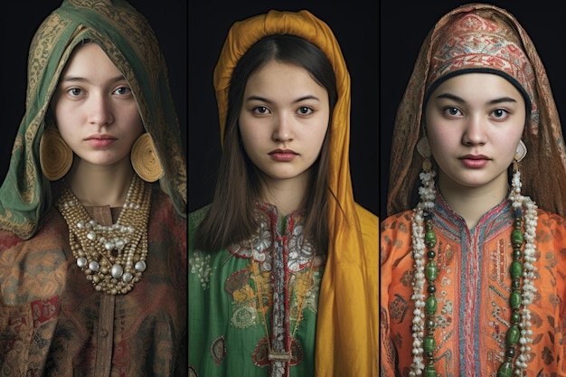 Foto una celebración de retratos de diversidad que muestran la belleza y la riqueza de varias culturas