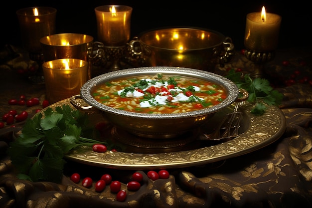 Una celebración de los sabores Plato de Pozole festivo