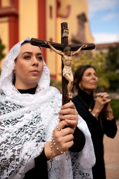 Foto celebración de la semana santa en américa del sur