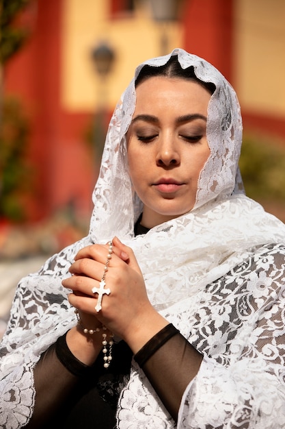 Foto celebración de la semana santa en américa del sur