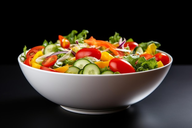 Celebración vibrante de salud y color en una ensaladera