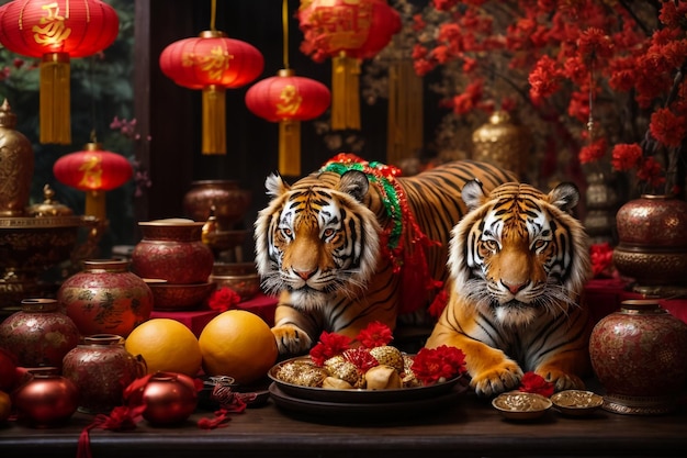 Foto celebraciones del año nuevo chino de felicidad y bendición