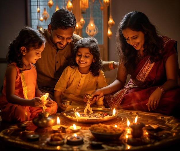 Celebraciones de Diwali con la familia