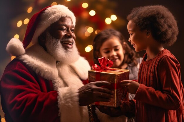 Celebraciones encantadoras de Navidad: regalos para la familia y el espíritu alegre de Papá Noel