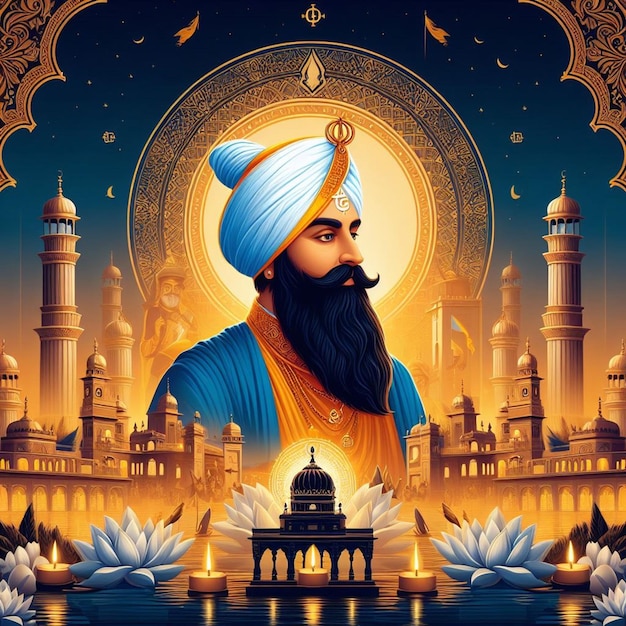 Foto celebraciones de guru nanak dev ji jayanti esplendor visual y devoción